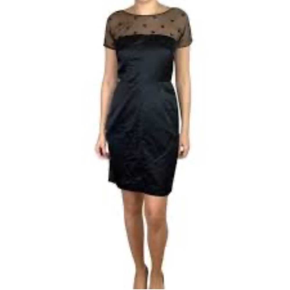 Vera Wang Lavender Label Sheath Dress Beaded Silk 0/34 Formal Dress Excellent